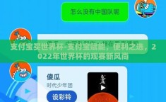 支付宝买世界杯-支付宝赋能，便利之选，2022年世界杯的观赛新风尚