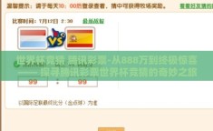 世界杯竞猜 腾讯彩票-从888万到终极惊喜 —— 探寻腾讯彩票世界杯竞猜的奇妙之旅