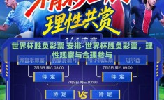 世界杯胜负彩票 安排-世界杯胜负彩票，理性观察与合理参与