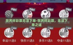 世界杯彩票无法下单-世界杯彩票，无法下单之谜
