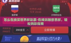 怎么在线买世界杯彩票-在线玩转世界杯，轻松购彩指南