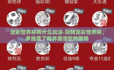 足彩世界杯有什么玩法-玩转足彩世界杯，多维度了解并激活您的策略