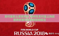 支付宝怎么买世界杯-如何在支付宝上购买世界杯赛事观赛体验和投注