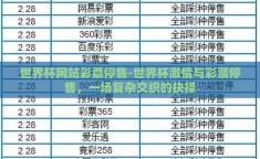 世界杯网站彩票停售-世界杯激情与彩票停售，一场复杂交织的抉择