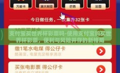 支付宝买世界杯彩票吗-使用支付宝购买世界杯彩票，便利与风险并存的新格局