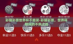 彩猫彩票世界杯不能买-彩猫彩票，世界杯期间的不购之选