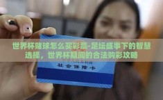 世界杯赌球怎么买彩票-足坛盛事下的智慧选择，世界杯期间的合法购彩攻略