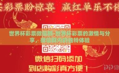 世界杯彩票微信群-世界杯彩票的激情与分享，微信群内的独特体验
