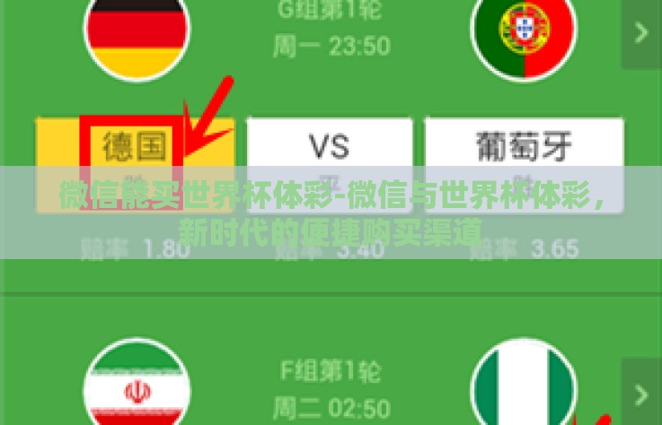 微信能买世界杯体彩-微信与世界杯体彩，新时代的便捷购买渠道