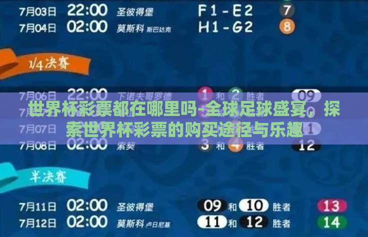 世界杯彩票都在哪里吗-全球足球盛宴，探索世界杯彩票的购买途径与乐趣