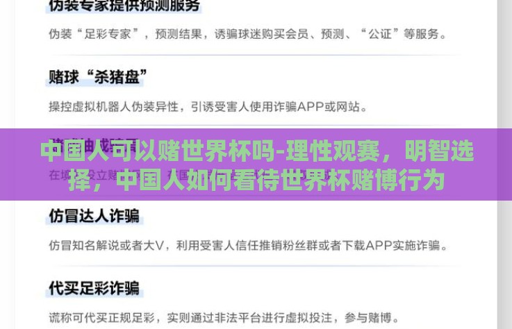 中国人可以赌世界杯吗-理性观赛，明智选择，中国人如何看待世界杯赌博行为