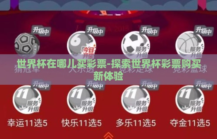 世界杯在哪儿买彩票-探索世界杯彩票购买新体验