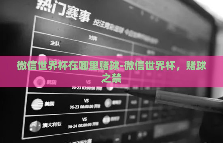 微信世界杯在哪里赌球-微信世界杯，赌球之禁