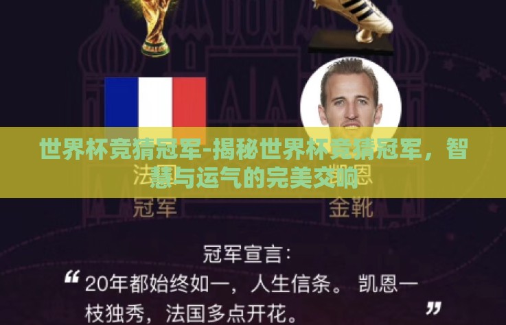 世界杯竞猜冠军-揭秘世界杯竞猜冠军,智慧与运气的完美交响 世界杯竞猜冠军-揭秘世界杯竞猜冠军,智慧与运气的完美交响