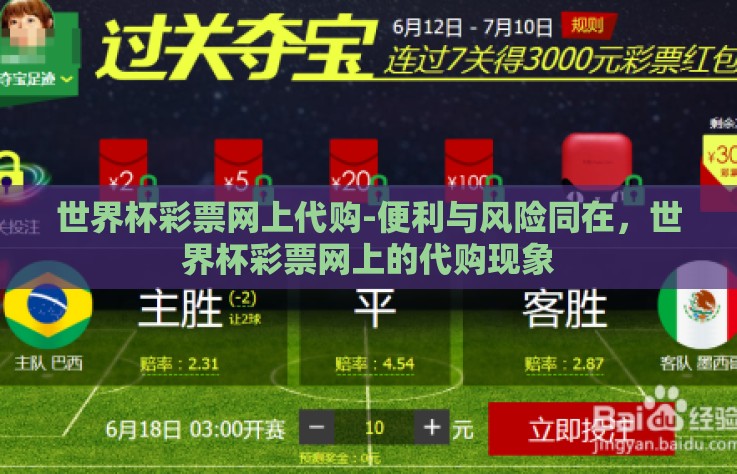 世界杯彩票网上代购-便利与风险同在，世界杯彩票网上的代购现象