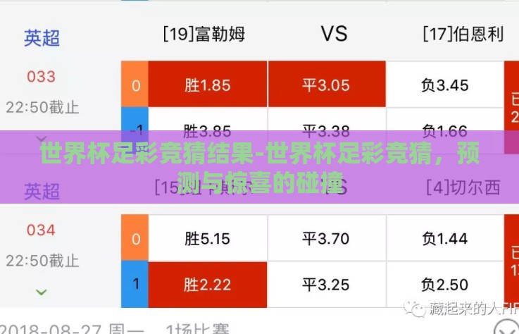 世界杯足彩竞猜结果-世界杯足彩竞猜，预测与惊喜的碰撞