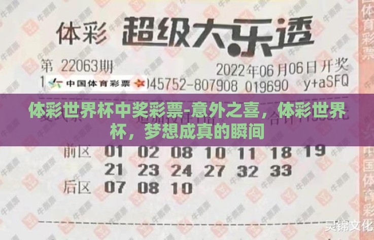 体彩世界杯中奖彩票-意外之喜，体彩世界杯，梦想成真的瞬间
