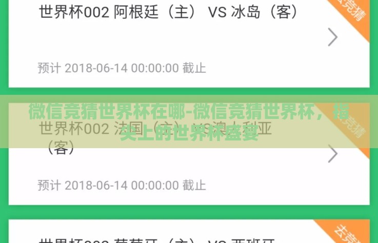 微信竞猜世界杯在哪-微信竞猜世界杯,指尖上的世界杯盛宴 微信竞猜世界杯在哪-微信竞猜世界杯,指尖上的世界杯盛宴