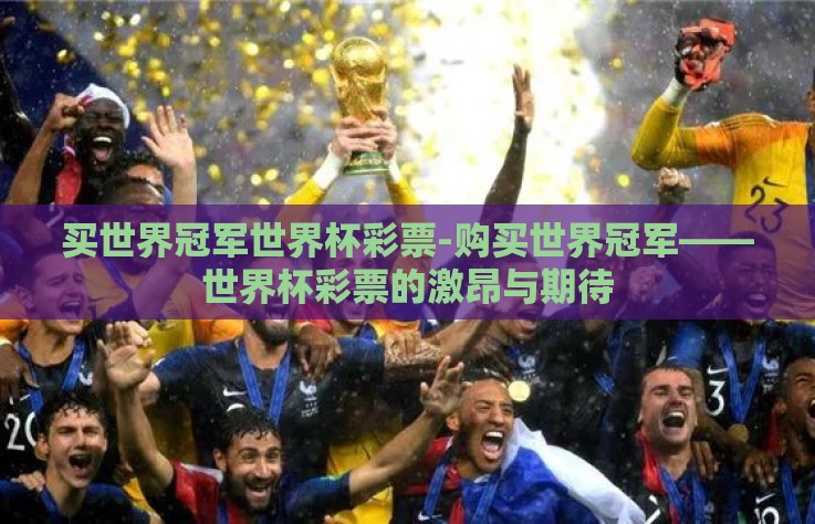 买世界冠军世界杯彩票-购买世界冠军——世界杯彩票的激昂与期待
