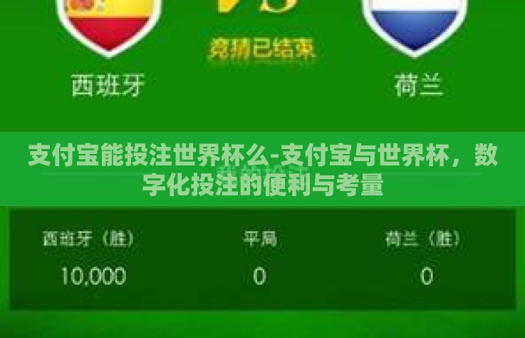 支付宝能投注世界杯么-支付宝与世界杯,数字化投注的便利与考量 支付宝能投注世界杯么-支付宝与世界杯,数字化投注的便利与考量