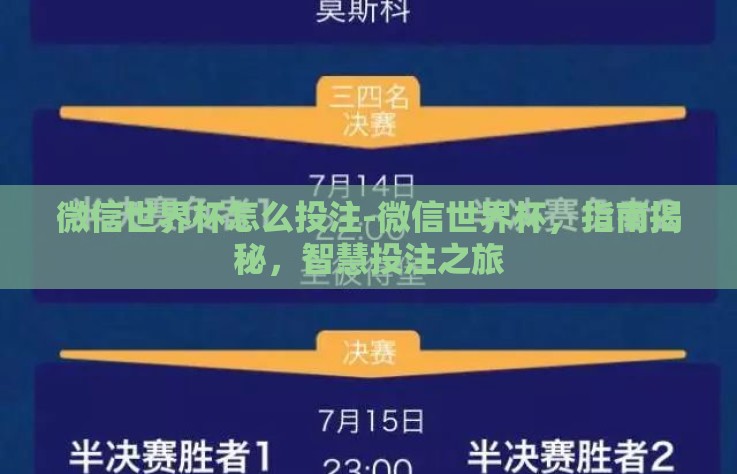微信世界杯怎么投注-微信世界杯，指南揭秘，智慧投注之旅