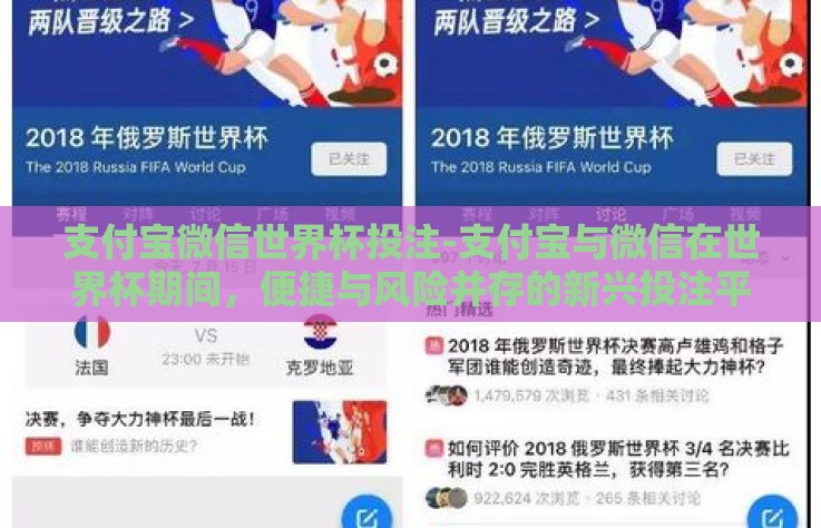 支付宝微信世界杯投注-支付宝与微信在世界杯期间，便捷与风险并存的新兴投注平台