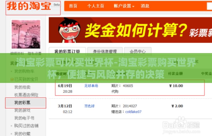 淘宝彩票可以买世界杯-淘宝彩票购买世界杯，便捷与风险并存的决策