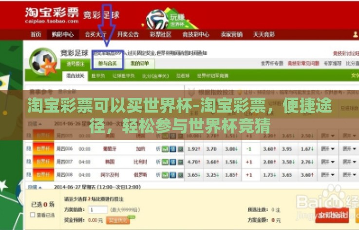 淘宝彩票可以买世界杯-淘宝彩票，便捷途径，轻松参与世界杯竞猜