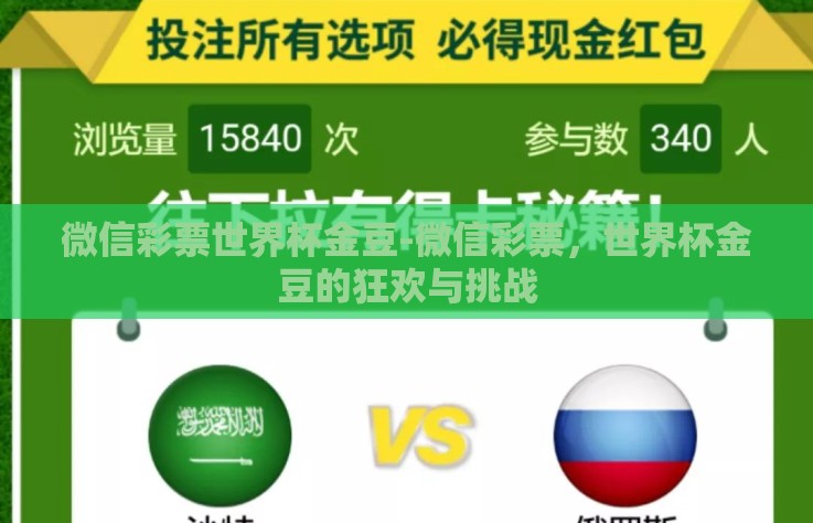 微信彩票世界杯金豆-微信彩票，世界杯金豆的狂欢与挑战