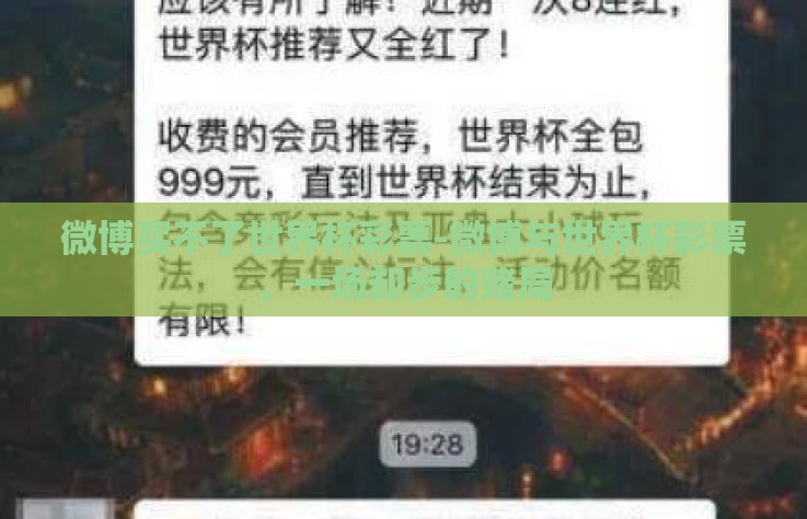 微博买不了世界杯彩票-微博与世界杯彩票，一场却步的赌局